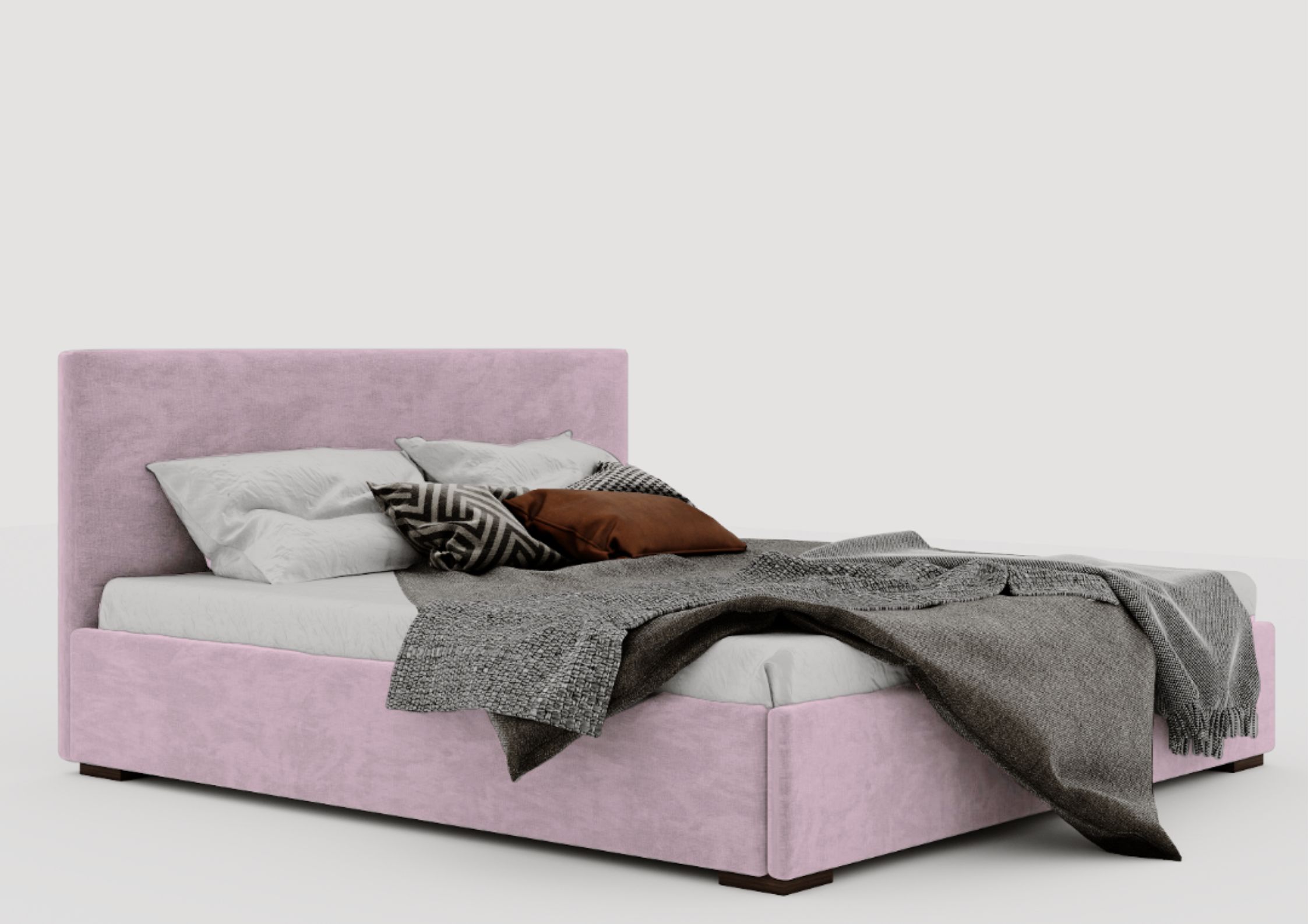 Różowe łóżko 180x200cm